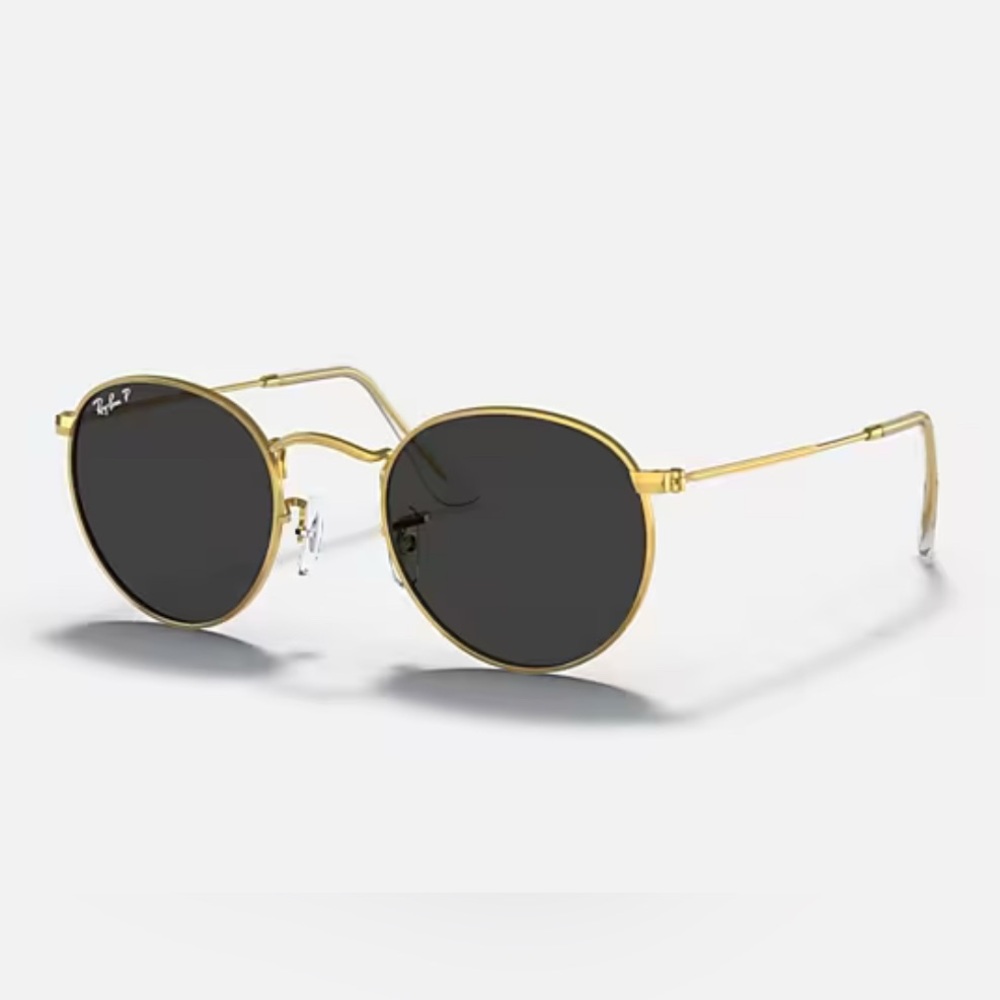 Ray-Ban Gold and Black Round Sunglasses